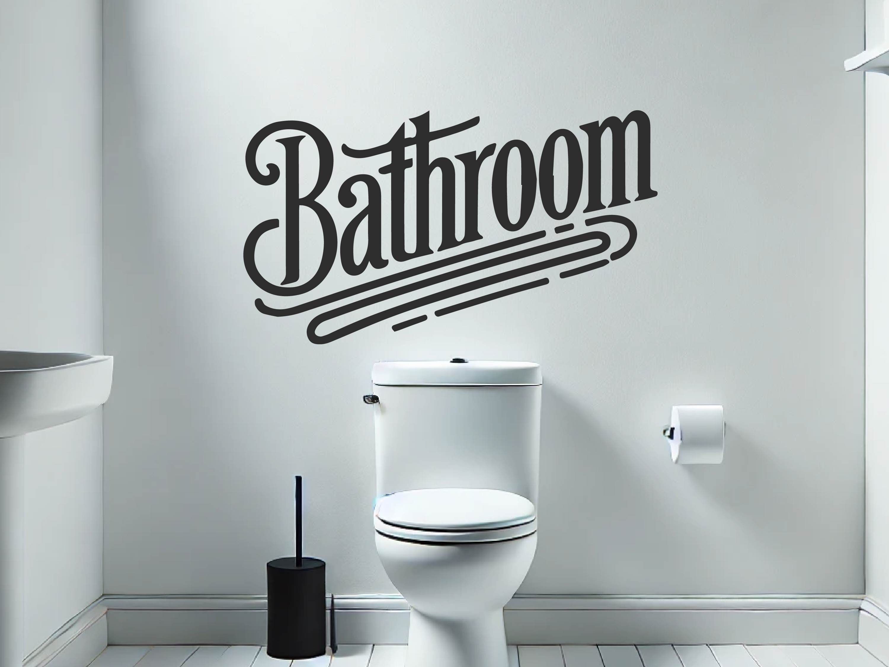 Vintage Bathroom Wall Decal, easy-to-apply bathroom vinyl art