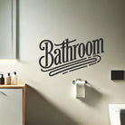 Retro bathroom sticker installed in modern bathroom setting