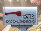 modern custom mailbox decal with house number and street name