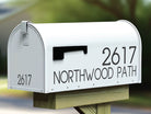 vinyl lettering on mailbox with personalized name or number