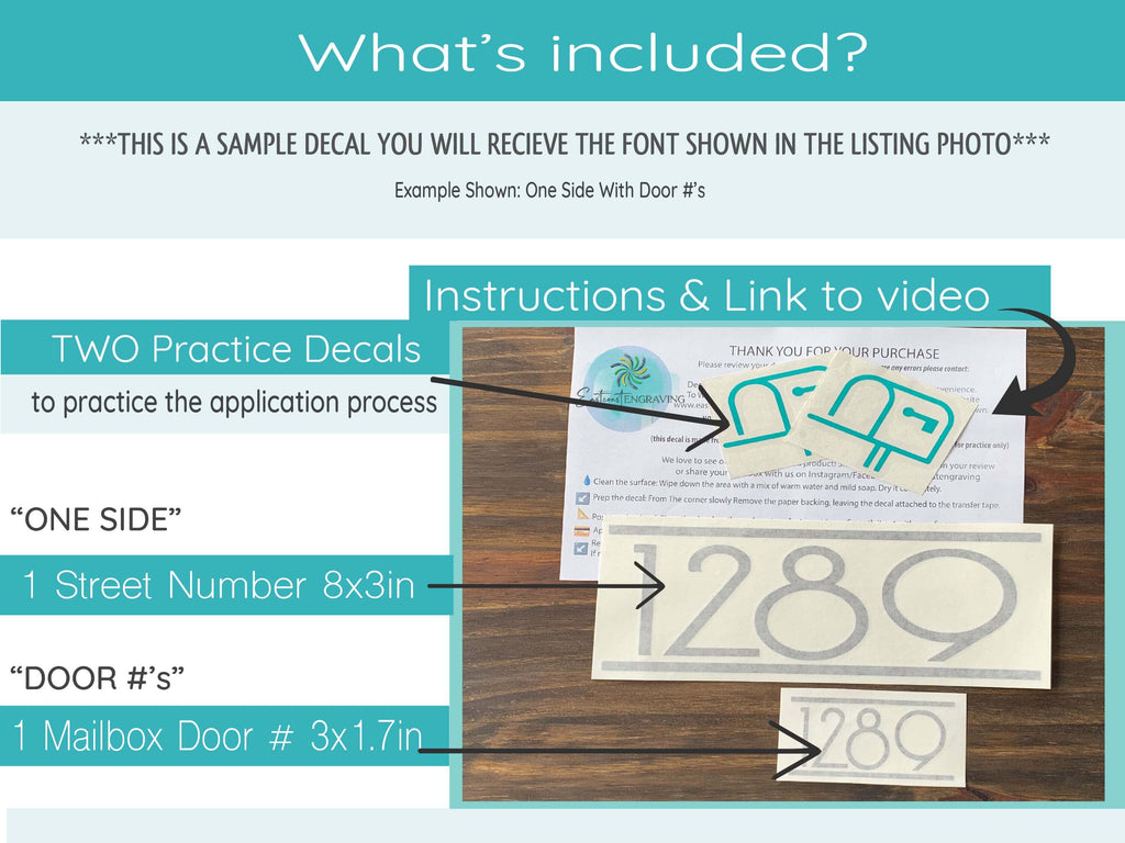 Easy Mailbox Decal Application with Practice Decals and Instructional Video included