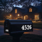 White Reflective Mailbox Decal Measuring 8x3.3 Inches