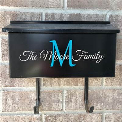 Wall Mount Mailbox Decal - The Initial - mailbox decal