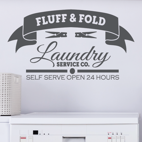 Laundry Room Decor Vinyl Decal | Fluff & Fold - wall decal
