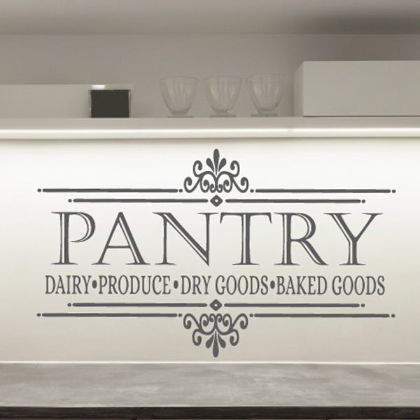 Pantry Wall Decal, vinyl kitchen decor in 15 colors - Eastcoast Engraving