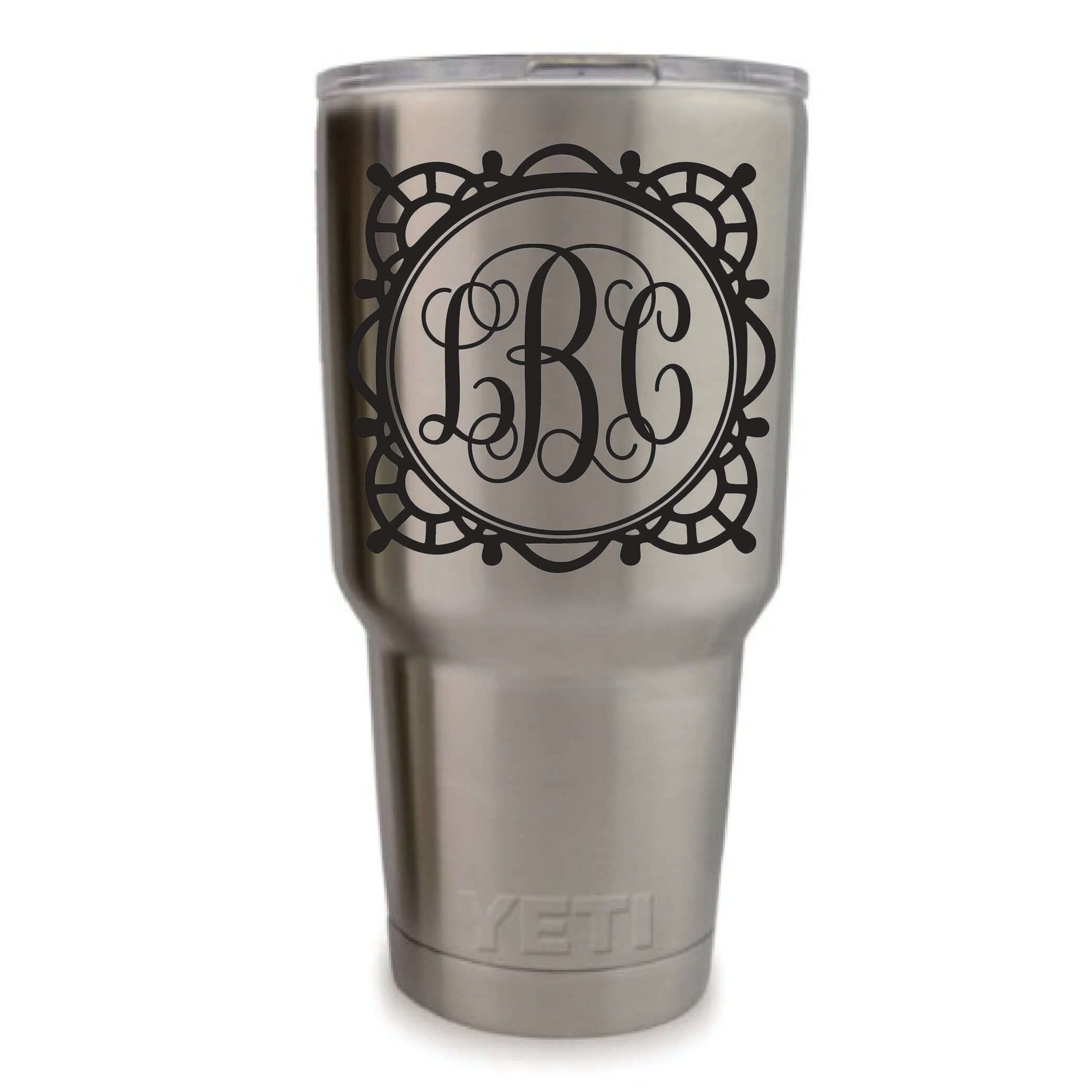 Window Pane Vinyl Monogram Decal, 3.35 x 3.35 inch by East Coast Engraving